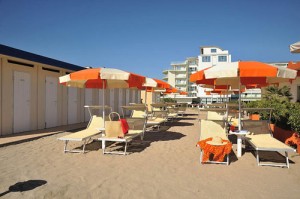 Spiaggia privata dell'Hotel Ausonia di Milano Marittima